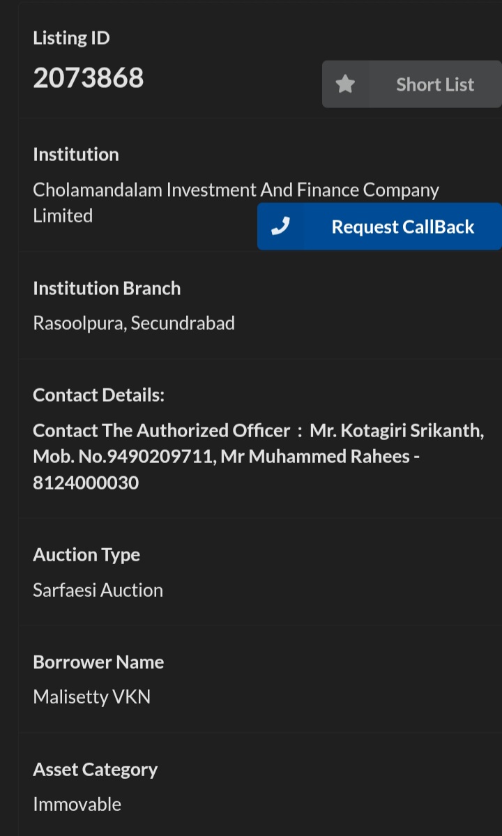 Property  For Auction In Chikkadpally, Hyderabad