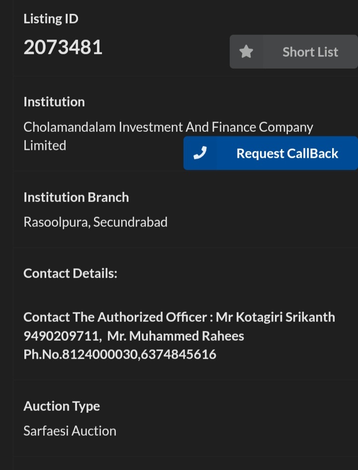 Property For Auction In Serilingampally, Hyderabad