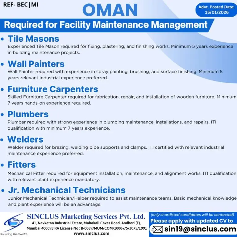 Requirements for Facility Maintenance Management – Oman
