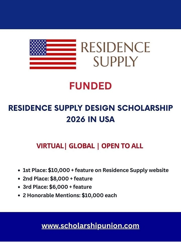 Residence Supply Design Scholarship 2026 in USA