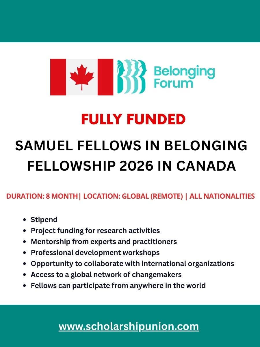 Samuel Fellows in Belonging Fellowship 2026 in Canada