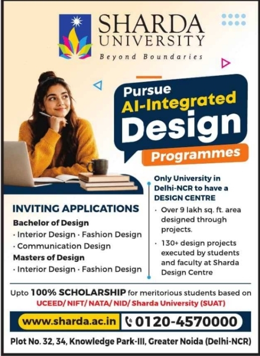 Sharda University Admissions: AI-Integrated Design Programmes (B.Des & M.Des)