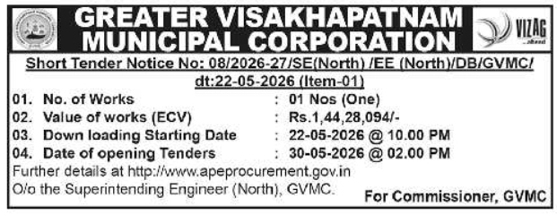 Short Tender: GVMC Engineering Work