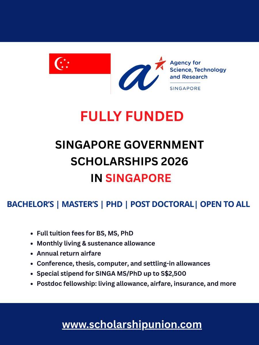 SINGAPORE GOVERNMENT SCHOLARSHIPS 2026 (FULLY FUNDED)