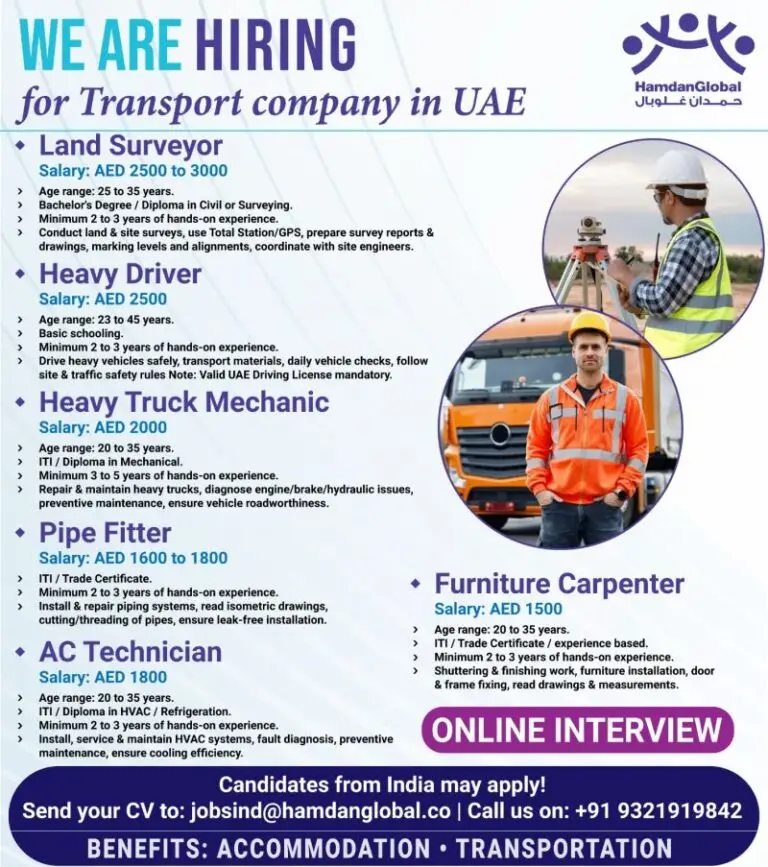 Transport company - Hiring In UAE