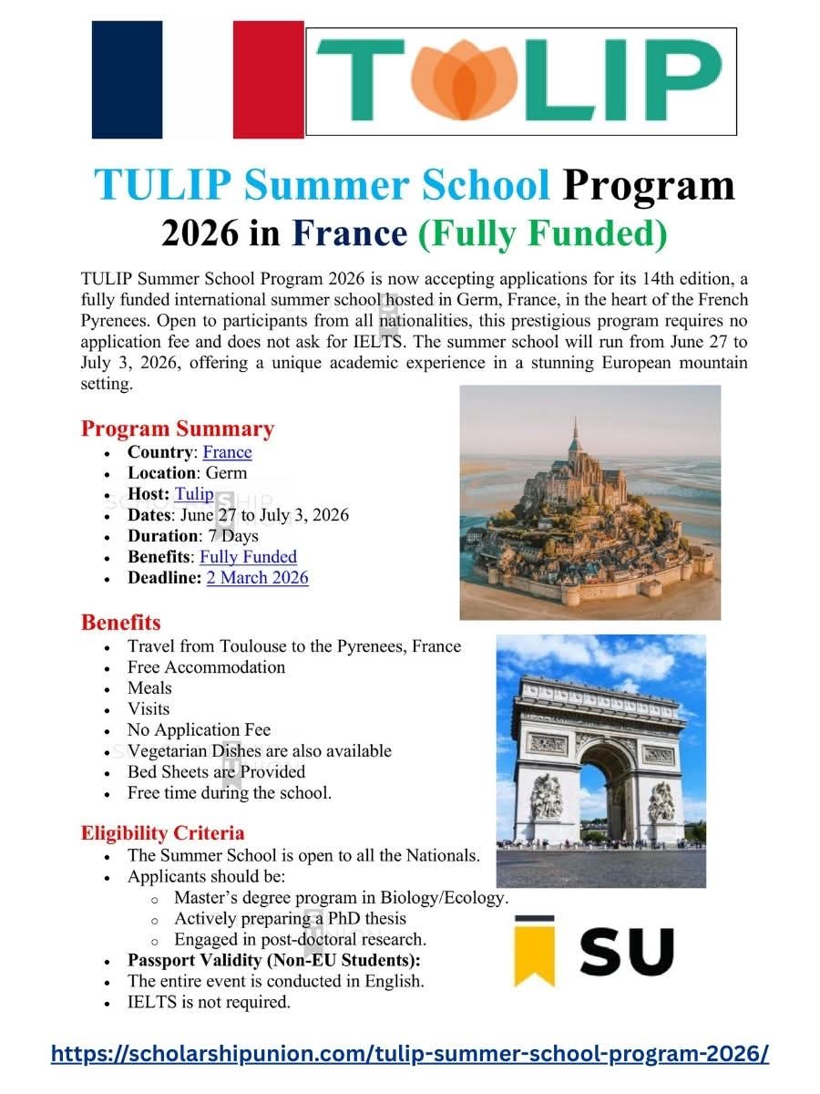 TULIP Summer School Program 2026 in France
