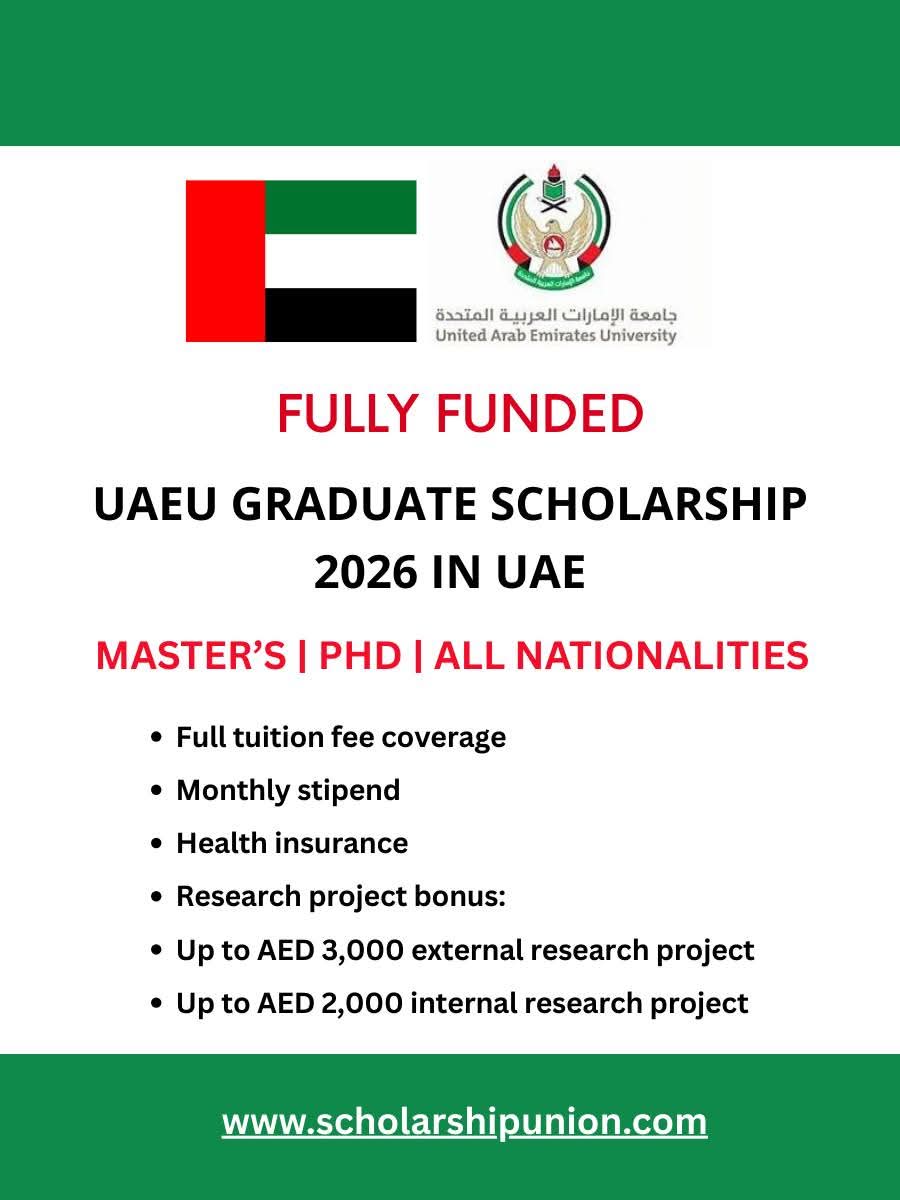 UAEU Graduate Scholarship 2026 in UAE