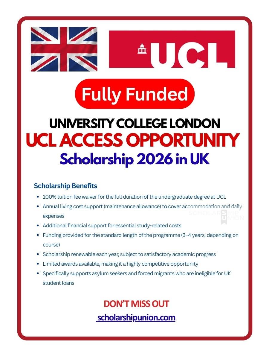 UCL Access Opportunity Scholarship 2026 in UK