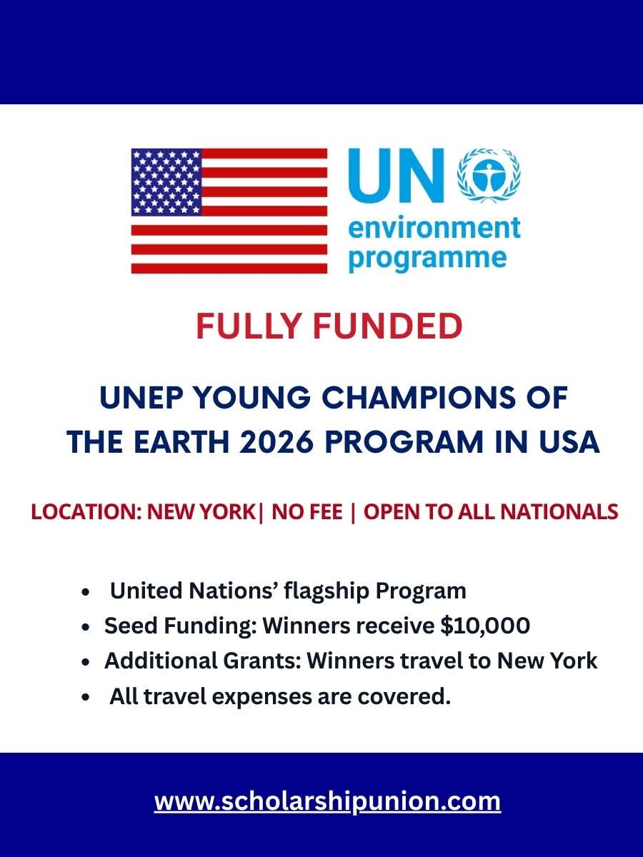 UNEP Young Champions of the Earth 2026 Program In USA