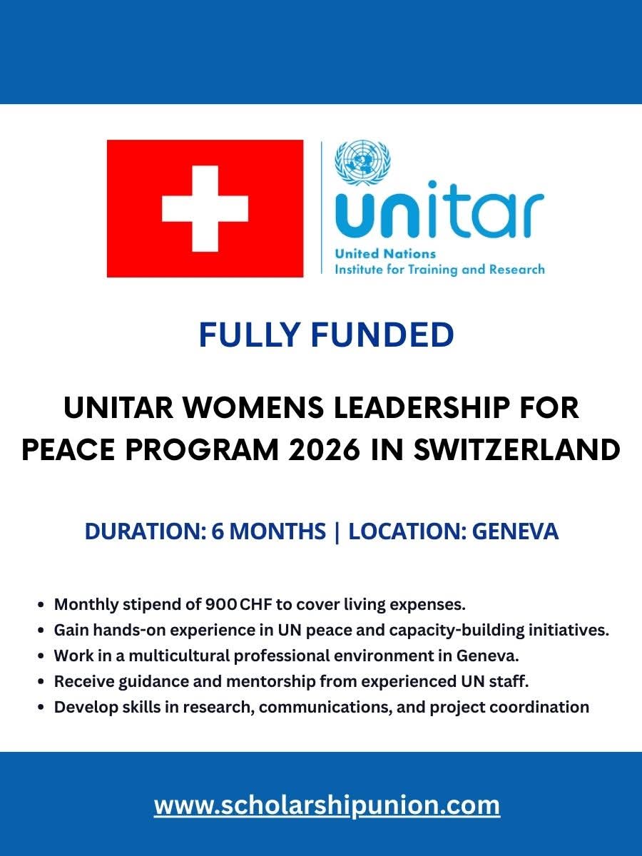 UNITAR Women’s Leadership for Peace Program 2026 In Switzerland