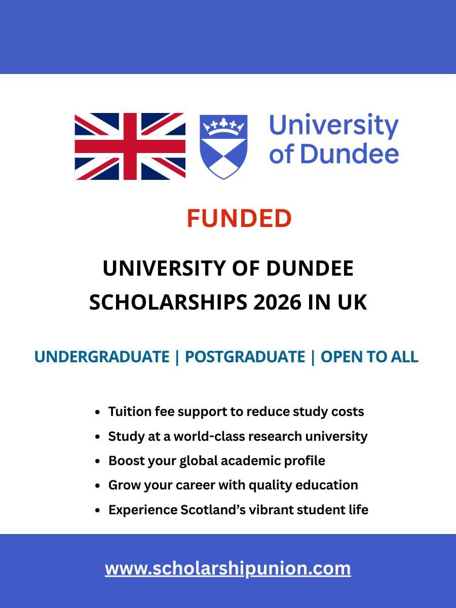 University of Dundee Scholarships 2026 in UK