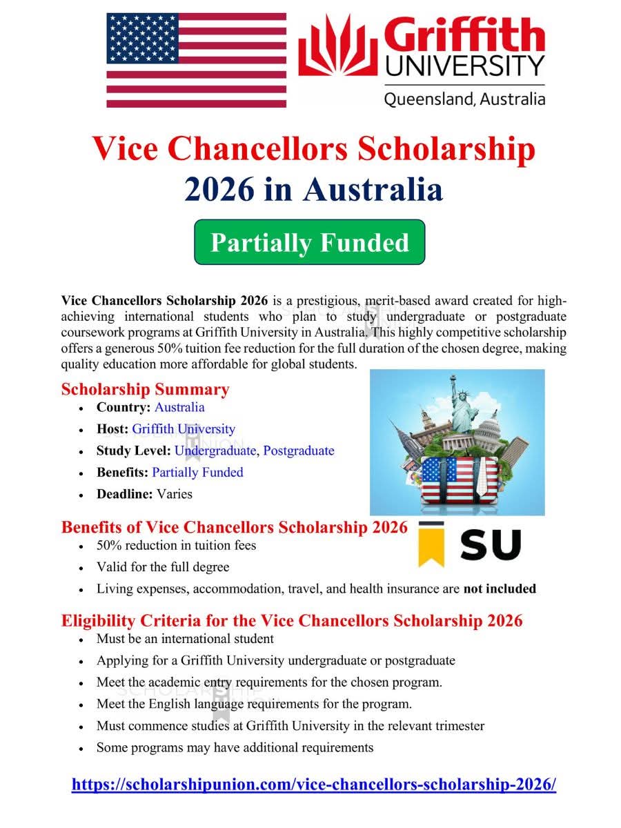 Vice Chancellor’s Scholarship 2026 in Australia