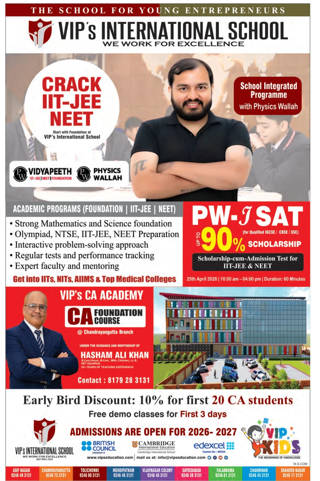 VIP's International School Admissions Open 2026-27