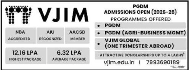VJIM PGDM Admissions Open 2026-28