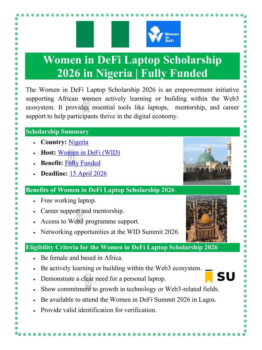 Women in DeFi Laptop Scholarship 2026 in Nigeria