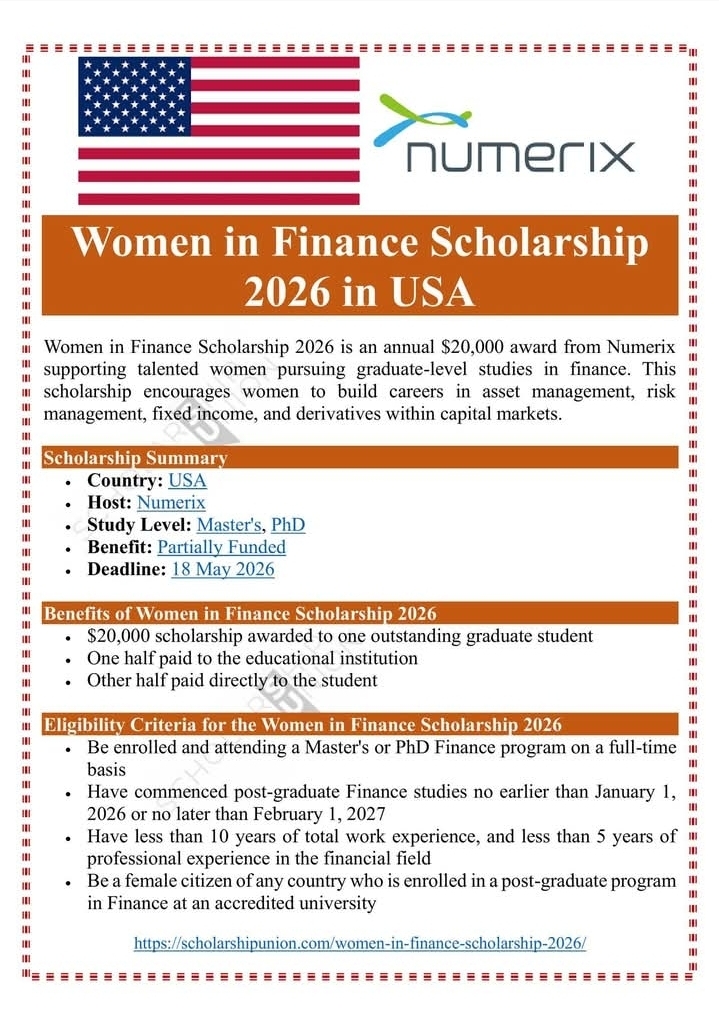 Women in Finance Scholarship 2026 in USA