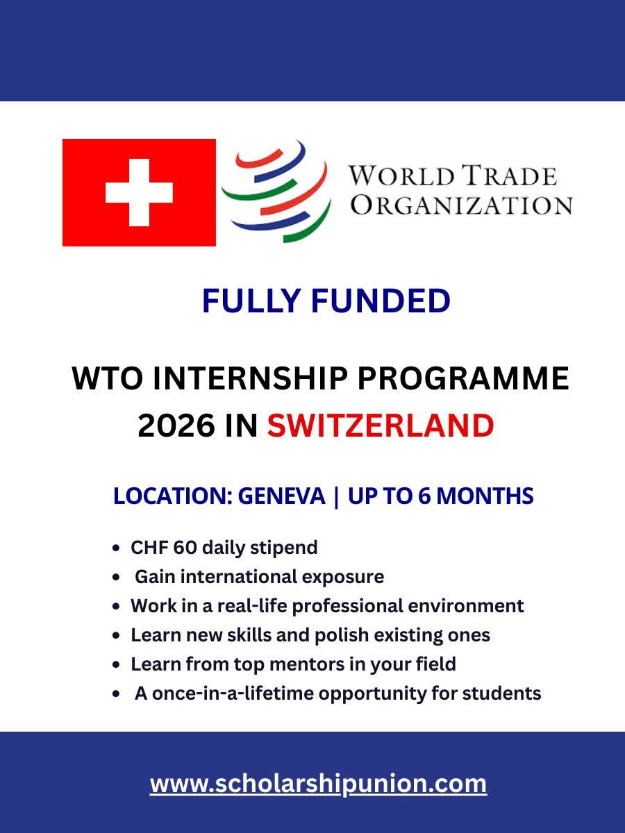 WTO Internship Programme 2026 in Geneva, Switzerland