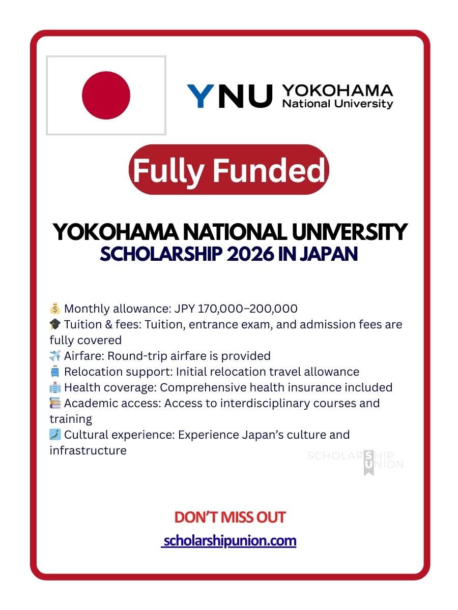 Yokohama National University Scholarship 2026 in Japan