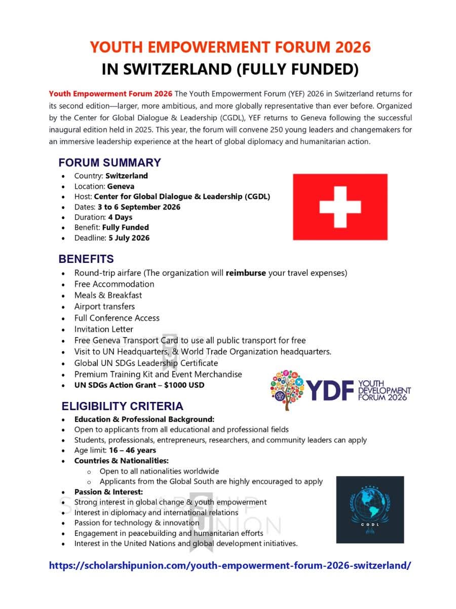 Youth Empowerment Forum  2026  in Switzerland