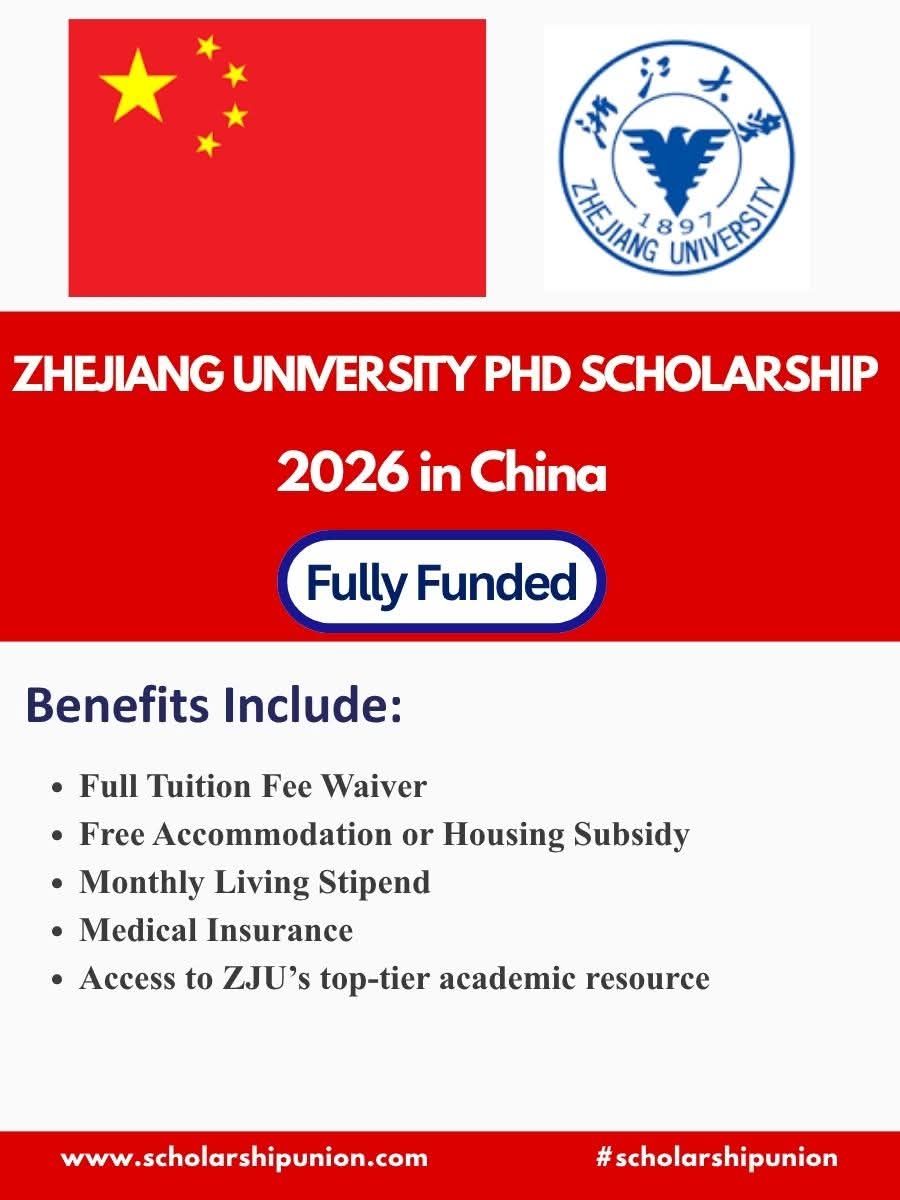Zhejiang University PhD Scholarship 2026 in China