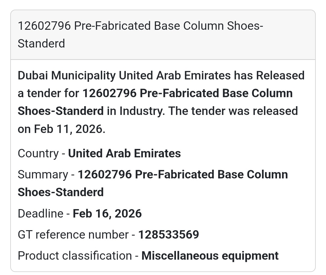 🏗️ 12602796 – Pre-Fabricated Base Column Shoes (Standard