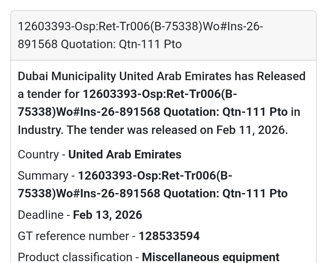 🔧 12603393-Osp:Ret-Tr006 (B-75338) – Quotation Qtn-111 Pto