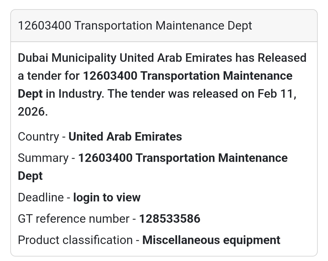 🚧 12603400 – Transportation Maintenance Dept