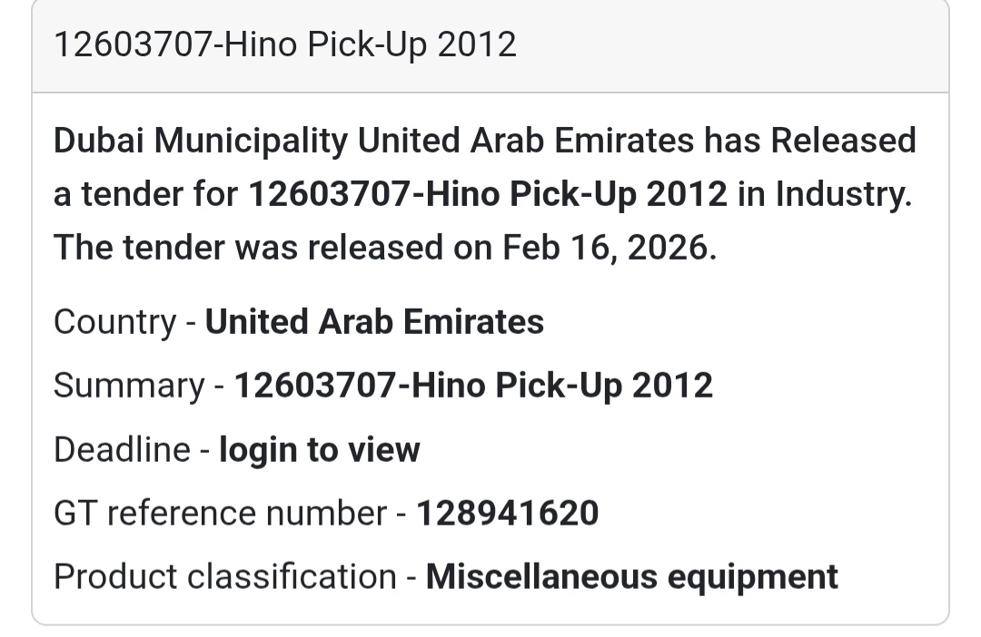 🚚 12603707 – Hino Pick-Up 2012