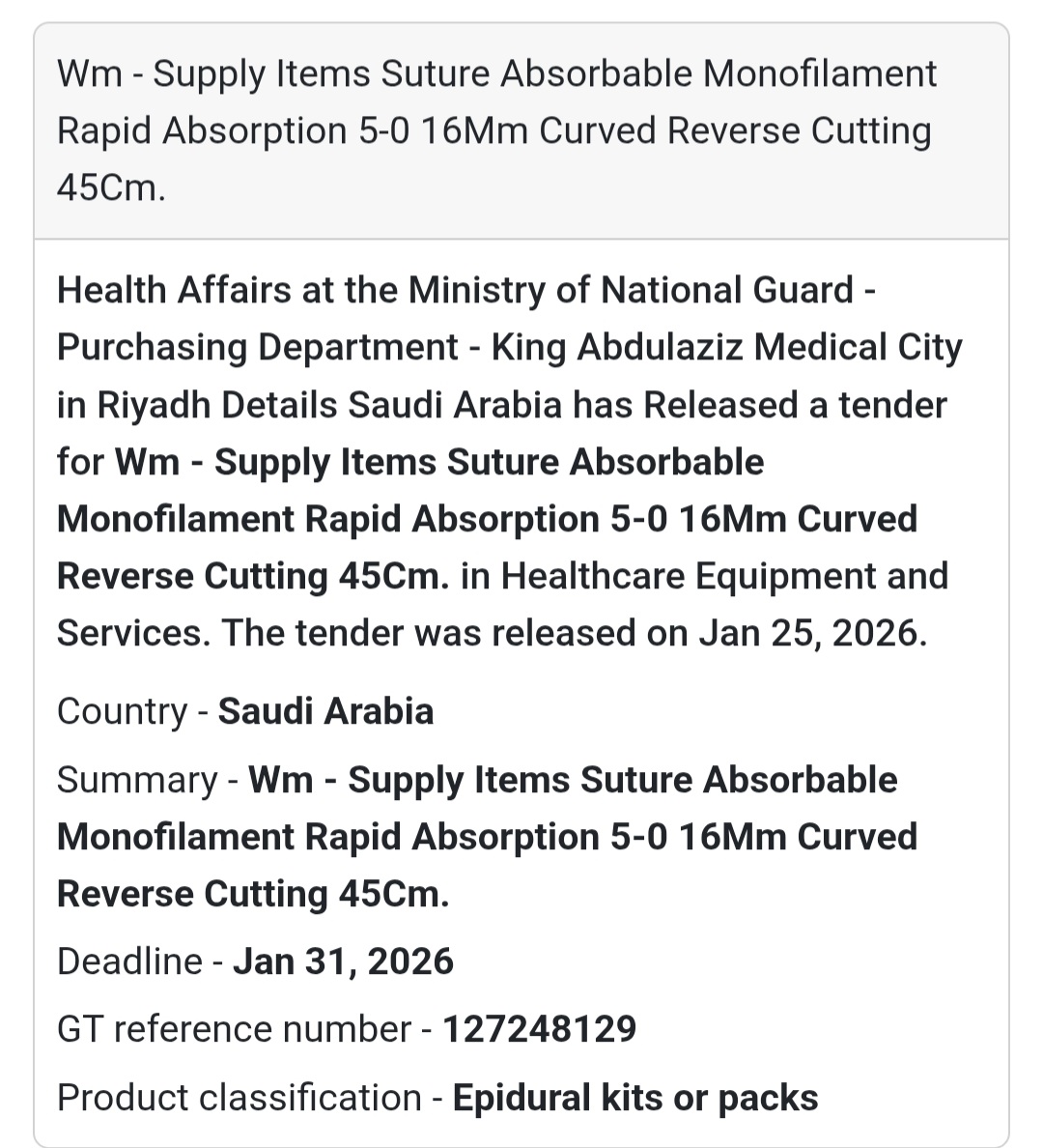 🪡 Absorbable Suture – Rapid Absorption