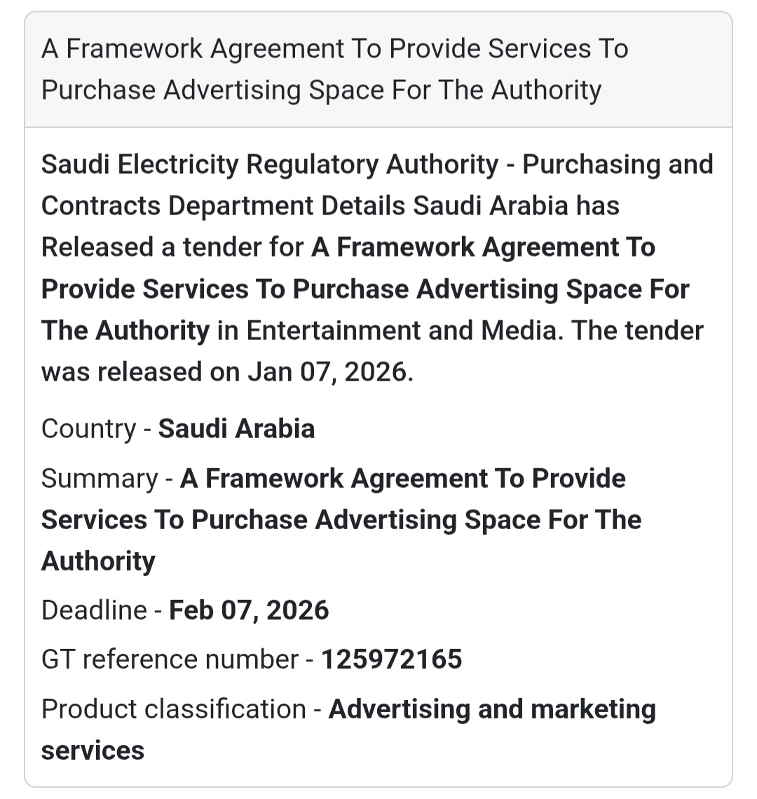 📢 Advertising Space Framework Agreement 🇸🇦