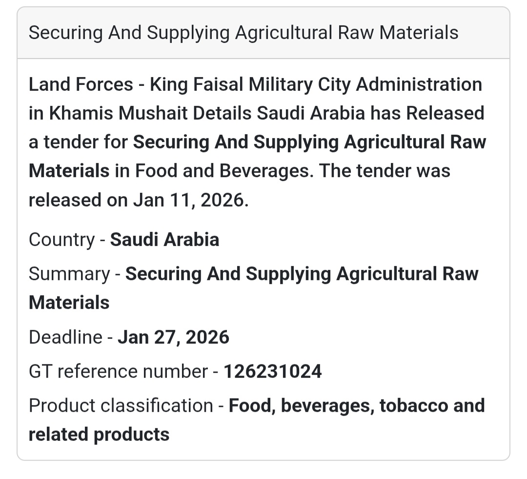 🌾 AGRICULTURAL RAW MATERIALS SUPPLY