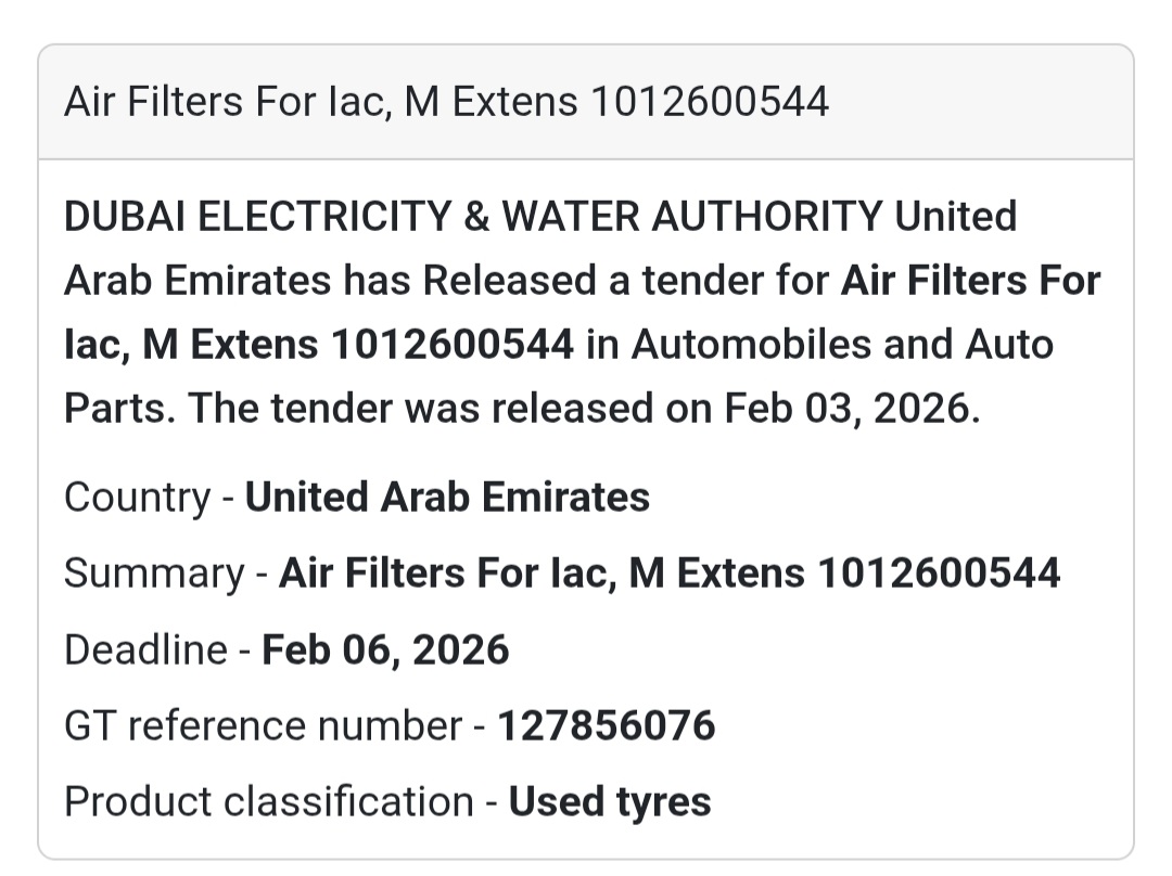 🚘 Air Filters for IAC (M Extens) Automobiles & Auto Parts | UAE 🇦🇪