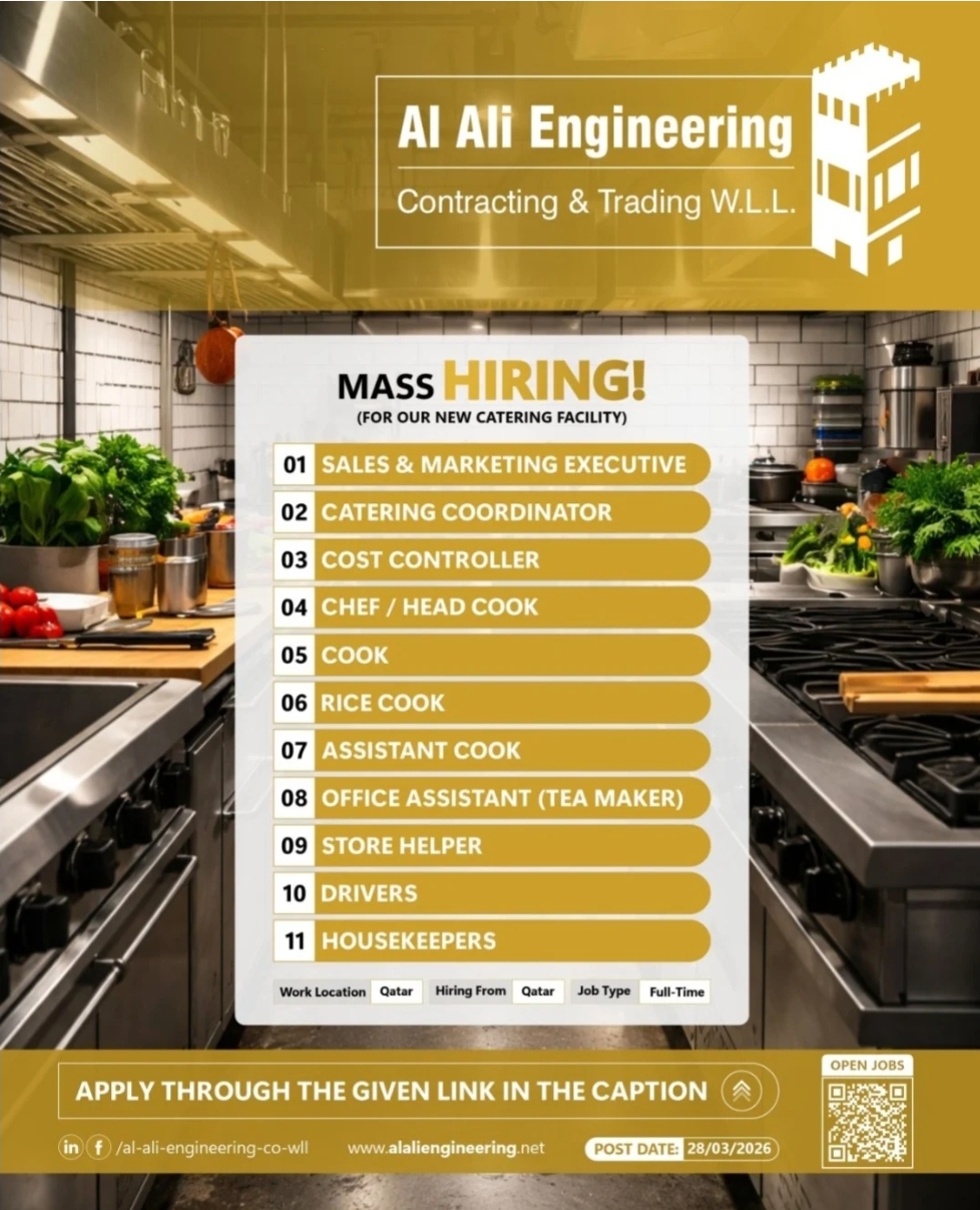 🍽️ Al Ali Engineering Qatar Jobs 2026