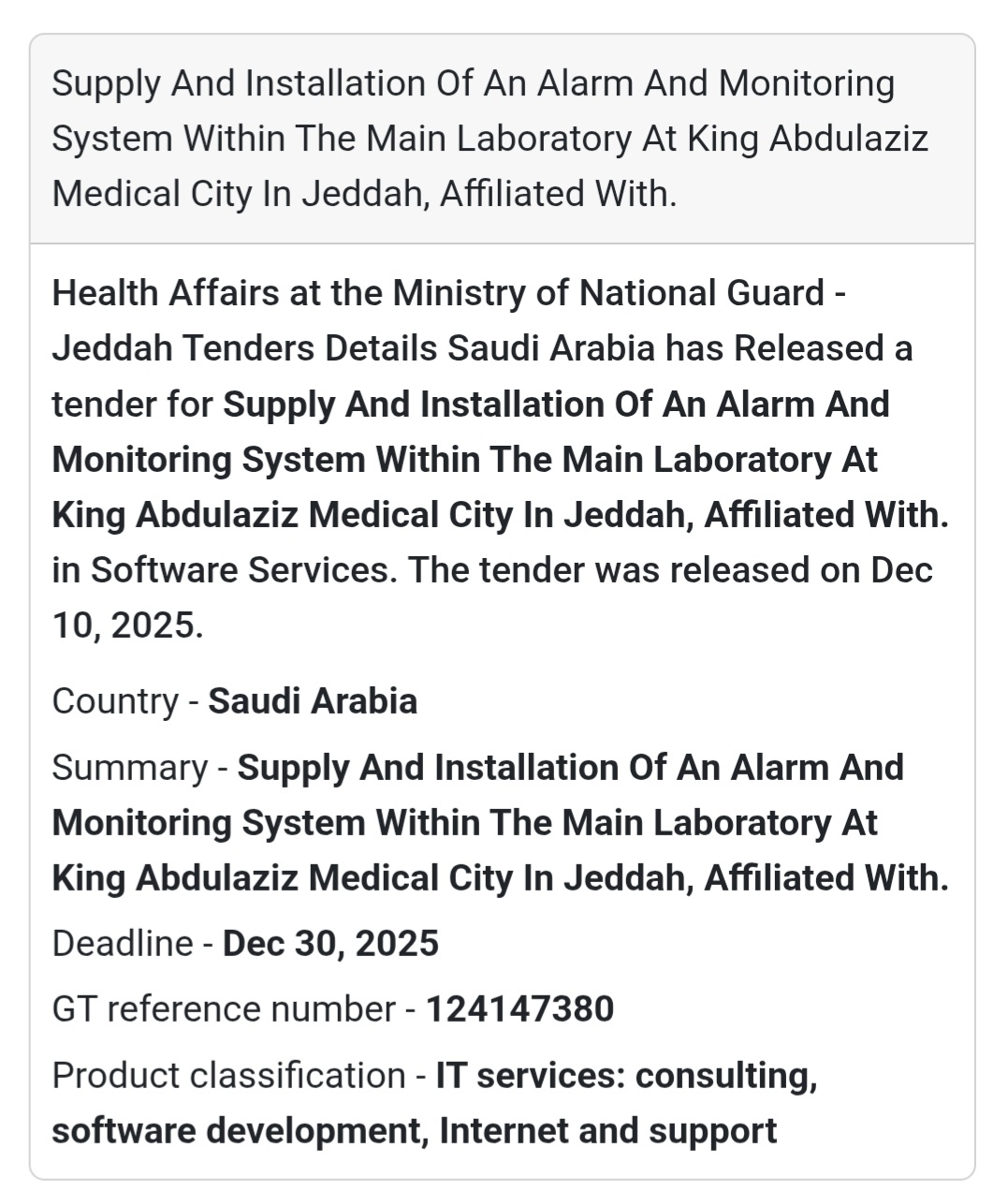 🚨 Alarm & Monitoring System – Medical Laboratory