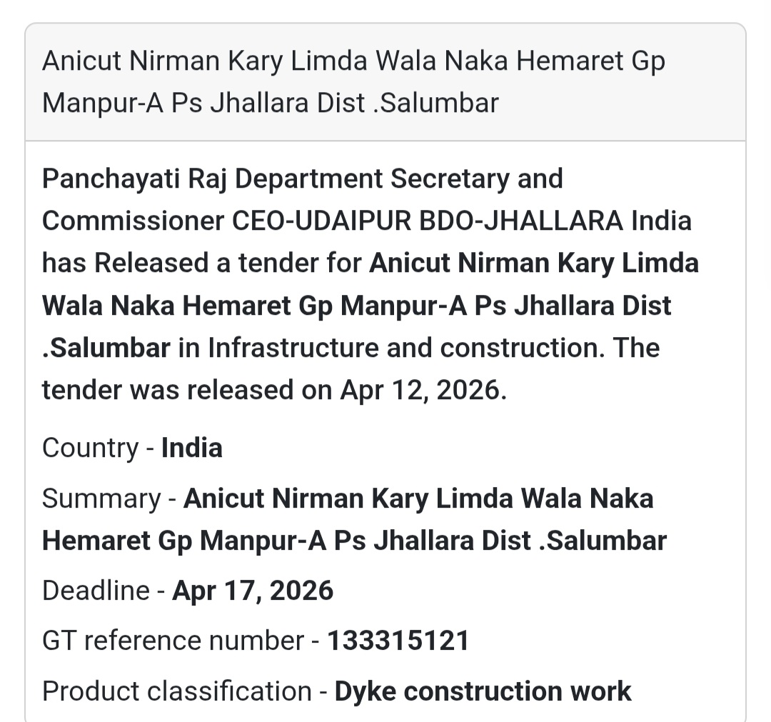 🌊 Anicut Construction – Salumbar