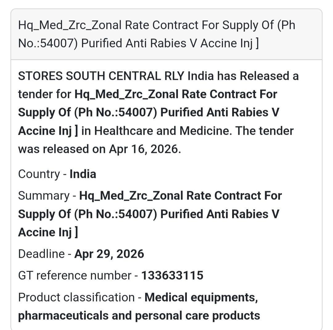 💉 Anti-Rabies Vaccine Supply Contract