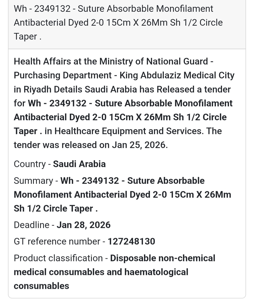🧵 Antibacterial Absorbable Suture