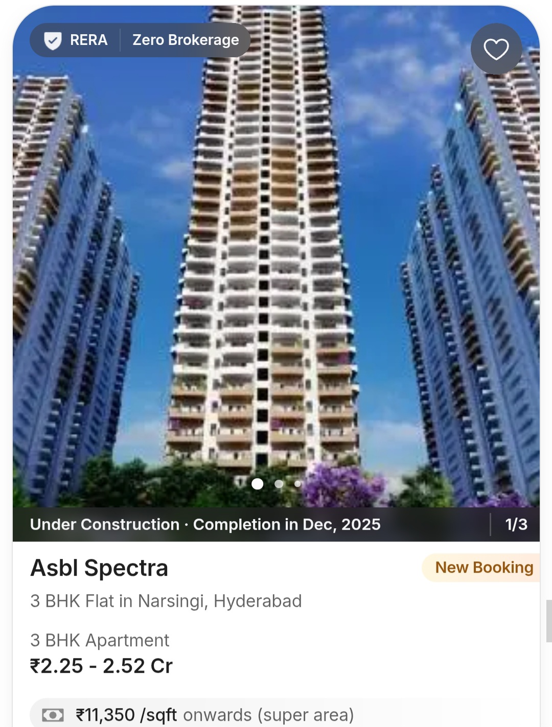 ASBL Spectra – Premium 3 BHK Living in Narsingi