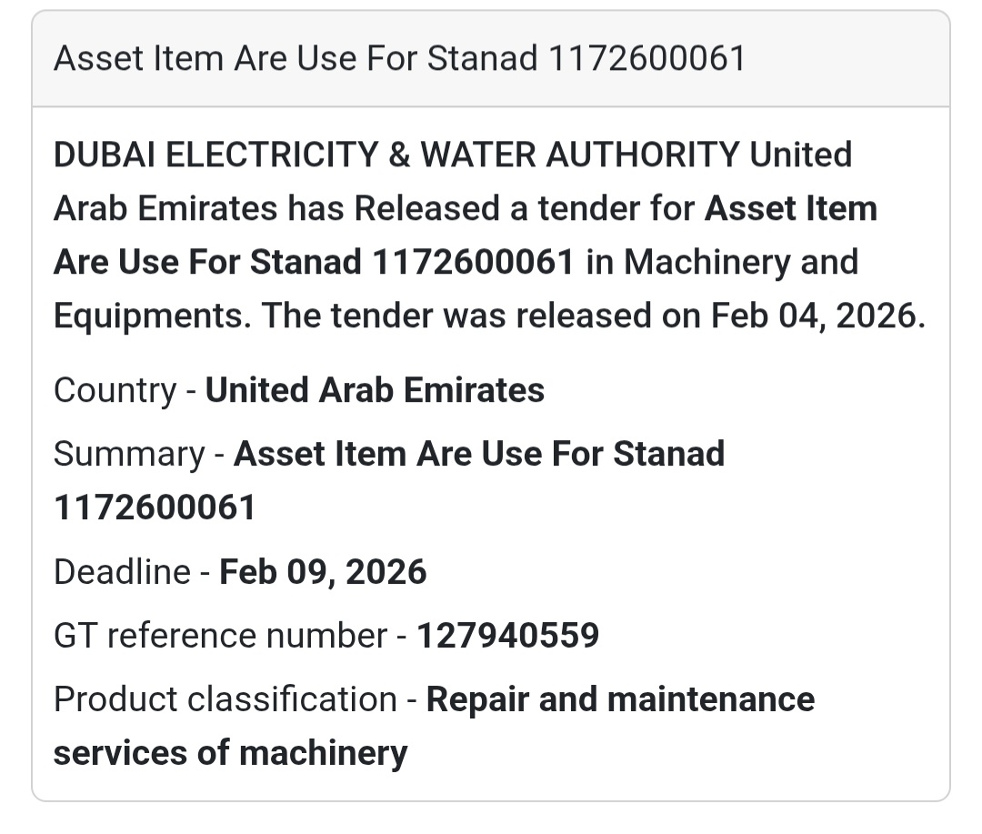 🔧 Asset Items for Stanad (1172600061)