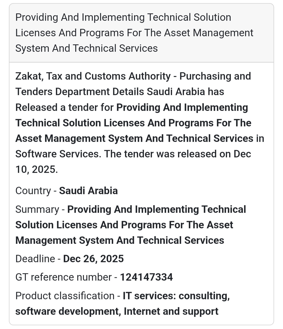 💼 Asset Management System – Technical Solutions & Licenses