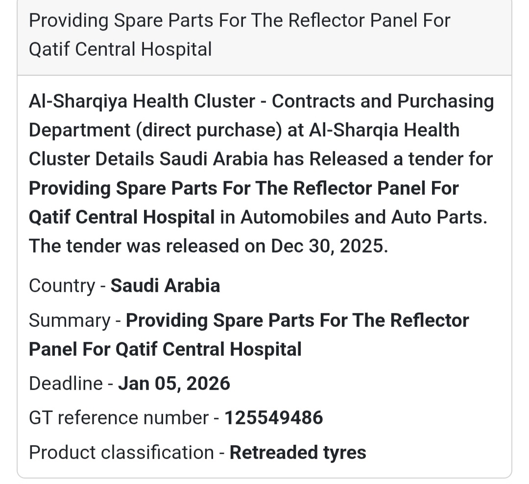 🚗 Automotive Spare Parts Tender