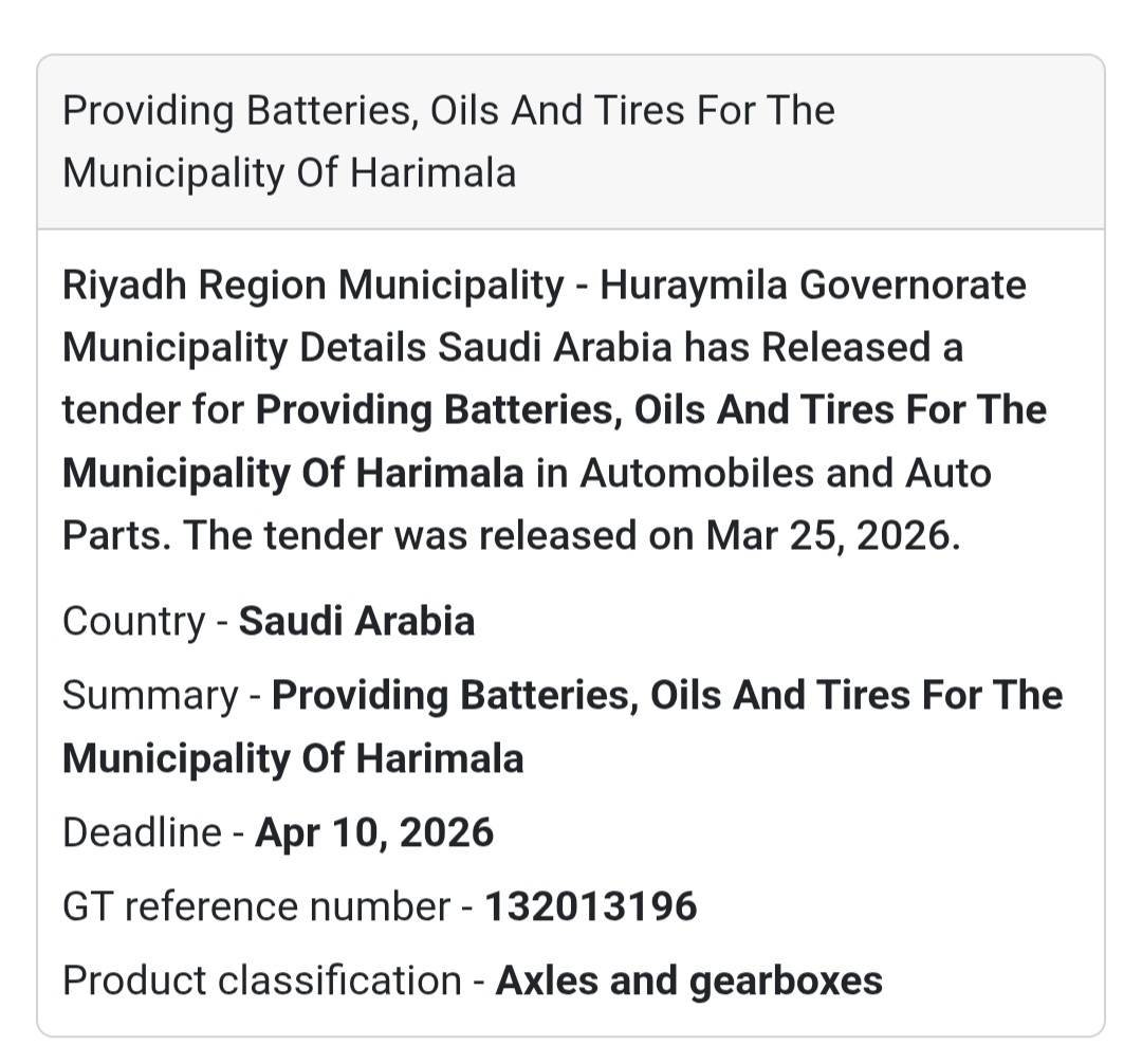 🔋 Automotive Supplies – Harimala