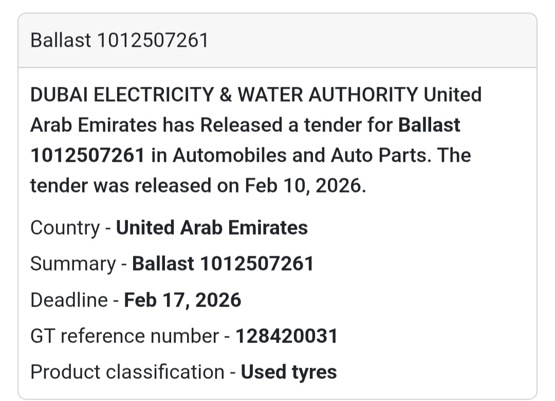 🚛 Ballast Supply – UAE