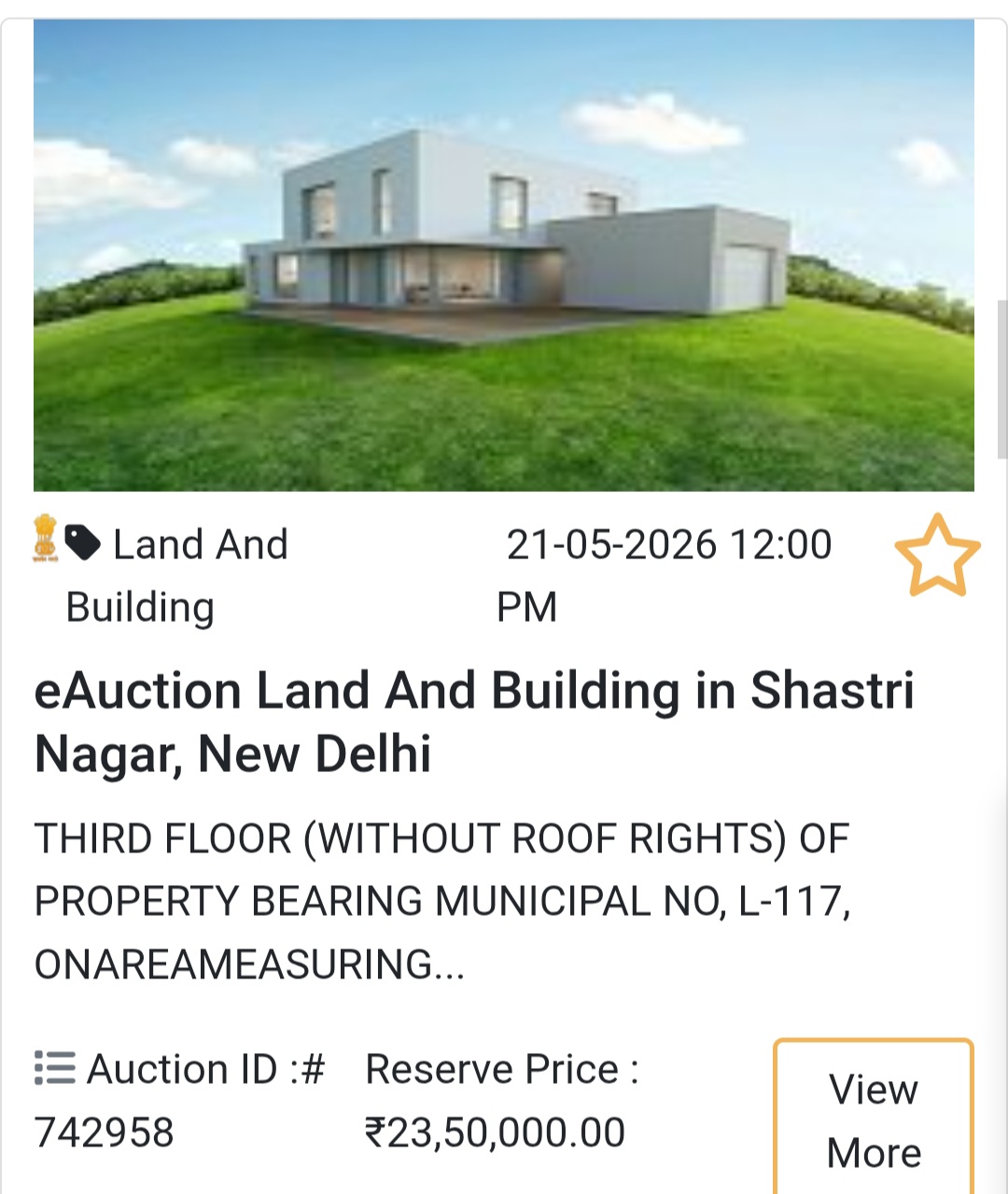 🏦 Bank Auction Property in delhi