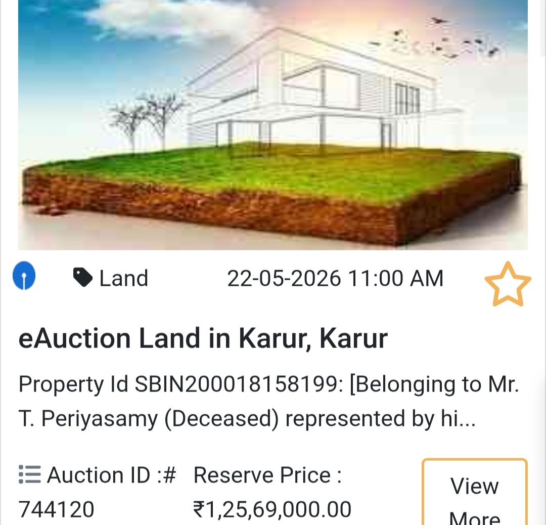 🏦 Bank Auction Property in karur