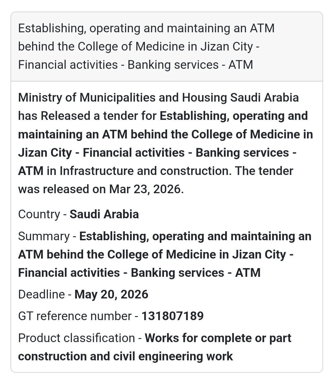 🏧 Banking Infrastructure Opportunity