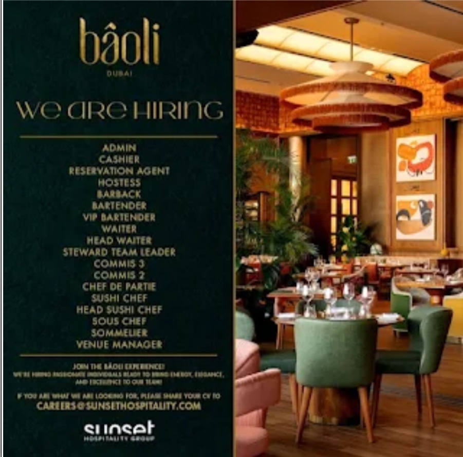 🍽️ Baoli Restaurant – Dubai | We Are Hiring! 🇦🇪