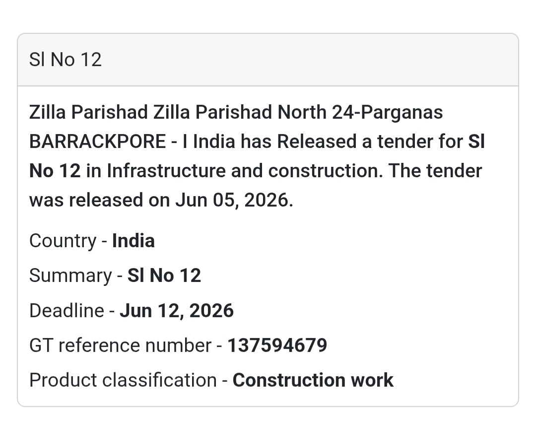 🏗️ Barrackpore, West Bengal | Construction Project Alert