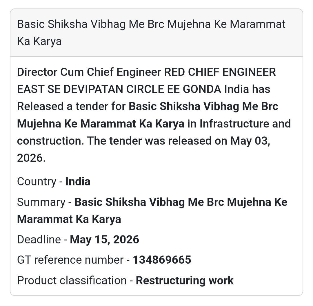 Basic Shiksha Vibhag Me BRC Mujehna Ke Marammat Ka Karya