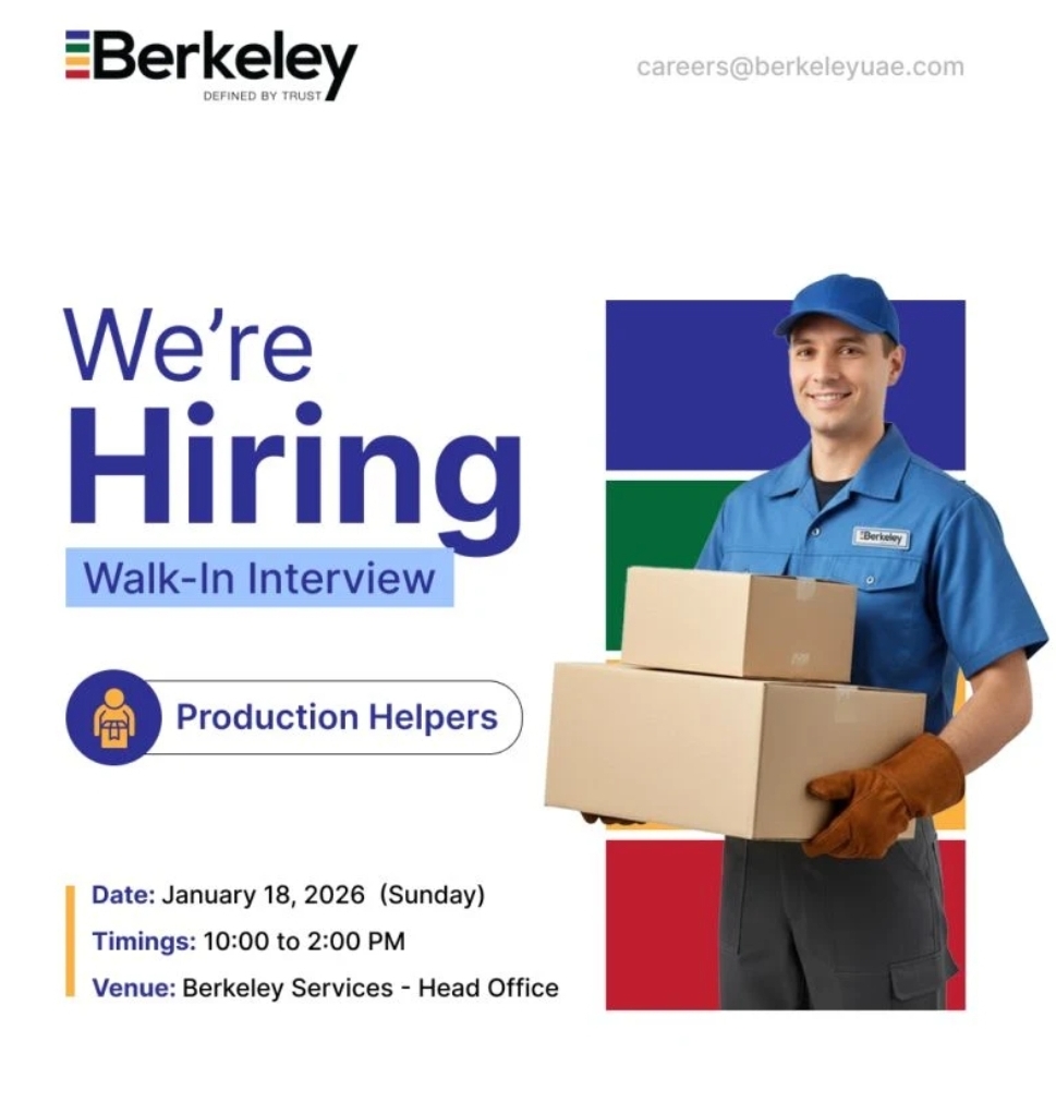 📦 Berkeley Services UAE – Walk-In Interview
